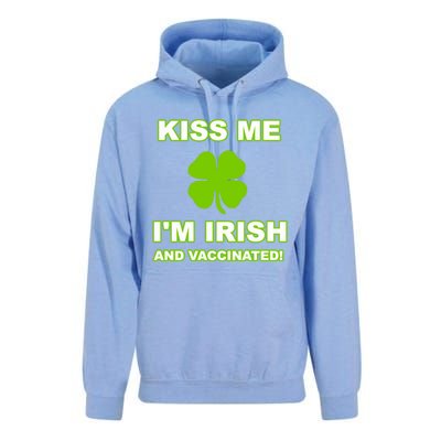 Kiss Me I'm Irish And Vaccinated St Patrick's Day Saint Gift Unisex Surf Hoodie