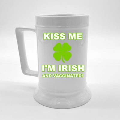 Kiss Me I'm Irish And Vaccinated St Patrick's Day Saint Gift Beer Stein