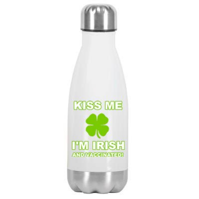 Kiss Me I'm Irish And Vaccinated St Patrick's Day Saint Gift Stainless Steel Insulated Water Bottle