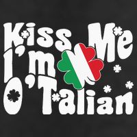 Kiss Me I'm O'Talian Funny Italian St Patrick's Day 7 Panel Mesh Trucker Snapback Hat