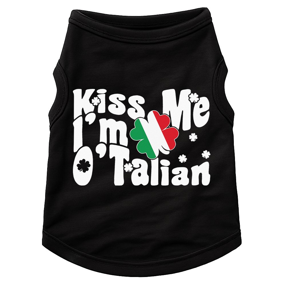 Kiss Me I'm O'Talian Funny Italian St Patrick's Day Doggie Tank