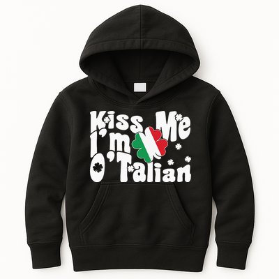 Kiss Me I'm O'Talian Funny Italian St Patrick's Day Kids Hoodie