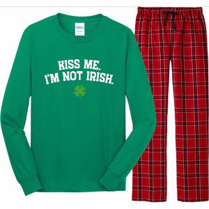 Kiss Me I'm Not Irish St Patricks Day Gifts Shamrock Long Sleeve Pajama Set