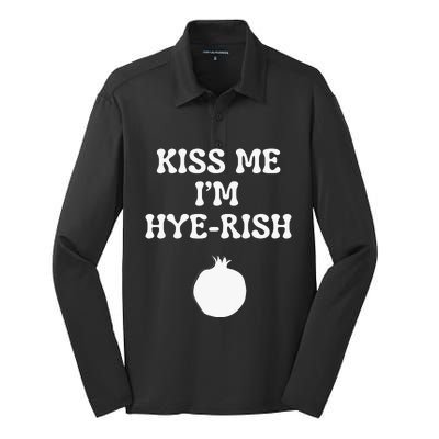 Kissing Me I'm Hyerish Armenian Funny St Patricks Day Silk Touch Performance Long Sleeve Polo