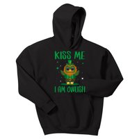 Kiss Me I'm Owlish Saint Patrick Day Gift Kids Hoodie