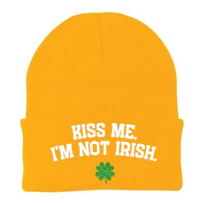 Kiss Me I'm Not Irish St Patricks Day Gifts Shamrock Knit Cap Winter Beanie