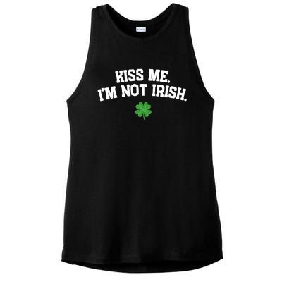 Kiss Me I'm Not Irish St Patricks Day Gifts Shamrock Ladies PosiCharge Tri-Blend Wicking Tank