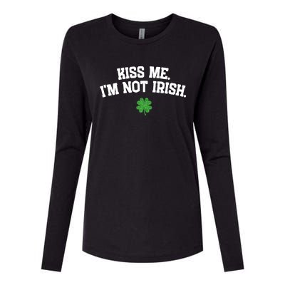 Kiss Me I'm Not Irish St Patricks Day Gifts Shamrock Womens Cotton Relaxed Long Sleeve T-Shirt