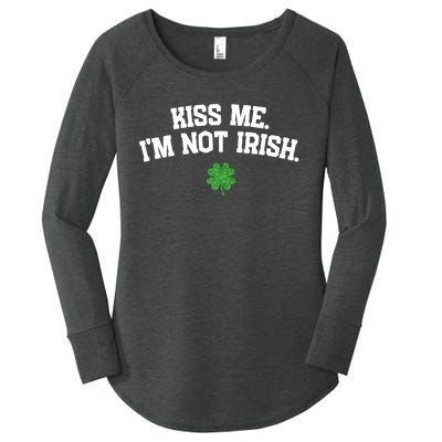 Kiss Me I'm Not Irish St Patricks Day Gifts Shamrock Women's Perfect Tri Tunic Long Sleeve Shirt