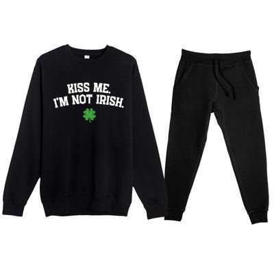 Kiss Me I'm Not Irish St Patricks Day Gifts Shamrock Premium Crewneck Sweatsuit Set