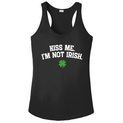 Kiss Me I'm Not Irish St Patricks Day Gifts Shamrock Ladies PosiCharge Competitor Racerback Tank