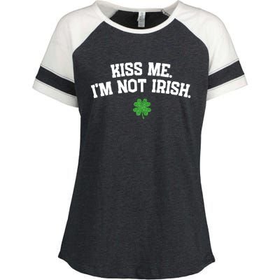 Kiss Me I'm Not Irish St Patricks Day Gifts Shamrock Enza Ladies Jersey Colorblock Tee