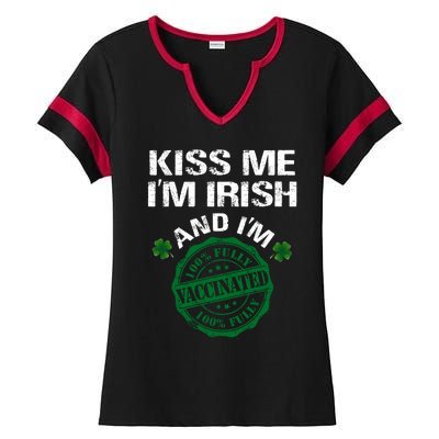 Kiss Me I'm Irish I Am Vaccinated Pro Vaccine Gift Ladies Halftime Notch Neck Tee