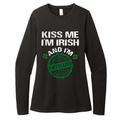 Kiss Me I'm Irish I Am Vaccinated Pro Vaccine Gift Womens CVC Long Sleeve Shirt