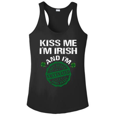 Kiss Me I'm Irish I Am Vaccinated Pro Vaccine Gift Ladies PosiCharge Competitor Racerback Tank