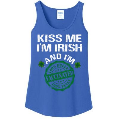 Kiss Me I'm Irish I Am Vaccinated Pro Vaccine Gift Ladies Essential Tank