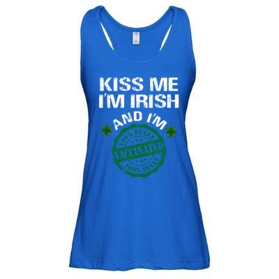 Kiss Me I'm Irish I Am Vaccinated Pro Vaccine Gift Ladies Essential Flowy Tank