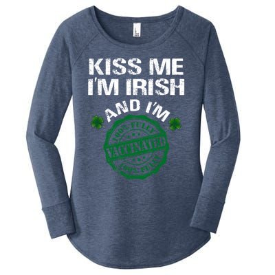 Kiss Me I'm Irish I Am Vaccinated Pro Vaccine Gift Women's Perfect Tri Tunic Long Sleeve Shirt