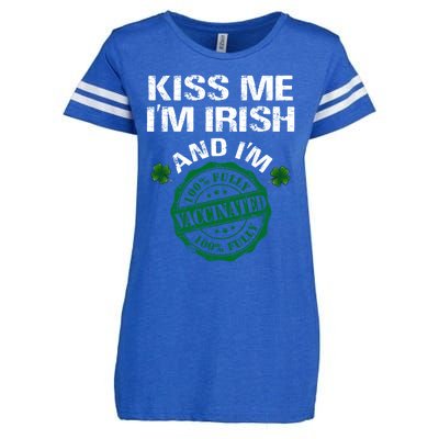 Kiss Me I'm Irish I Am Vaccinated Pro Vaccine Gift Enza Ladies Jersey Football T-Shirt