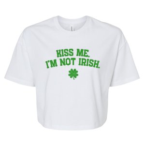 Kiss Me I'm Not Irish St Patricks Day Gifts Shamrock Bella+Canvas Jersey Crop Tee