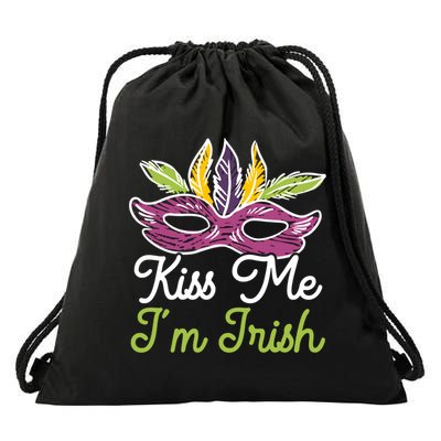 Kiss Me I'm Irish Mardi Gras Parade Masquerade Gift Drawstring Bag