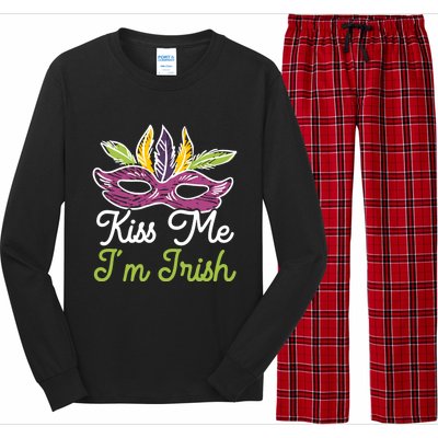 Kiss Me I'm Irish Mardi Gras Parade Masquerade Gift Long Sleeve Pajama Set