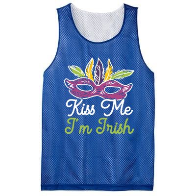 Kiss Me I'm Irish Mardi Gras Parade Masquerade Gift Mesh Reversible Basketball Jersey Tank