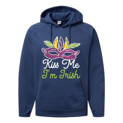 Kiss Me I'm Irish Mardi Gras Parade Masquerade Gift Performance Fleece Hoodie