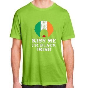 Kiss Mee I'm Black Irish History Funny St Patricks Day Adult ChromaSoft Performance T-Shirt