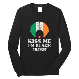 Kiss Mee I'm Black Irish History Funny St Patricks Day Long Sleeve Shirt