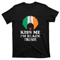 Kiss Mee I'm Black Irish History Funny St Patricks Day T-Shirt