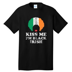 Kiss Mee I'm Black Irish History Funny St Patricks Day Tall T-Shirt