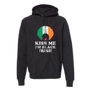 Kiss Mee I'm Black Irish History Funny St Patricks Day Premium Hoodie