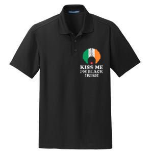 Kiss Mee I'm Black Irish History Funny St Patricks Day Dry Zone Grid Polo