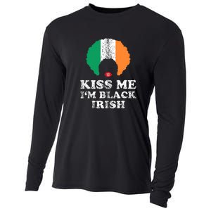 Kiss Mee I'm Black Irish History Funny St Patricks Day Cooling Performance Long Sleeve Crew