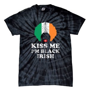 Kiss Mee I'm Black Irish History Funny St Patricks Day Tie-Dye T-Shirt