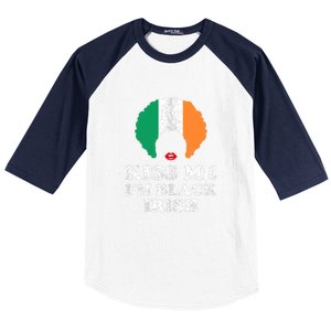 Kiss Mee I'm Black Irish History Funny St Patricks Day Baseball Sleeve Shirt