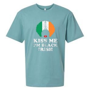 Kiss Mee I'm Black Irish History Funny St Patricks Day Sueded Cloud Jersey T-Shirt