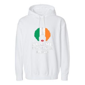 Kiss Mee I'm Black Irish History Funny St Patricks Day Garment-Dyed Fleece Hoodie