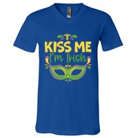 Kiss Me I'm Irish Mardi Gras Parade Masquerade Meaningful Gift V-Neck T-Shirt