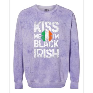 Kiss Mee I'm Black Irish St. Patricks Day Quote Colorblast Crewneck Sweatshirt