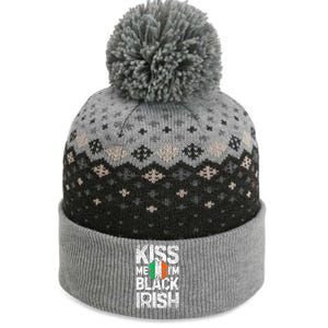 Kiss Mee I'm Black Irish St. Patricks Day Quote The Baniff Cuffed Pom Beanie