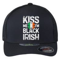 Kiss Mee I'm Black Irish St. Patricks Day Quote Flexfit Unipanel Trucker Cap