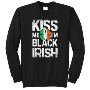 Kiss Mee I'm Black Irish St. Patricks Day Quote Sweatshirt