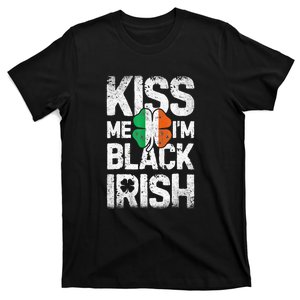 Kiss Mee I'm Black Irish St. Patricks Day Quote T-Shirt