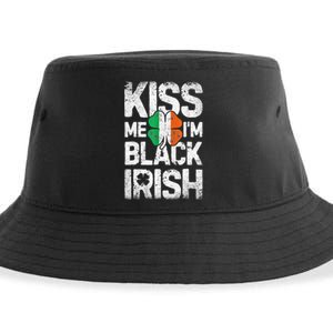 Kiss Mee I'm Black Irish St. Patricks Day Quote Sustainable Bucket Hat