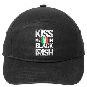 Kiss Mee I'm Black Irish St. Patricks Day Quote 7-Panel Snapback Hat