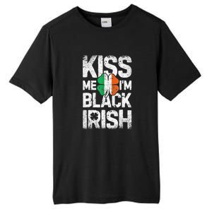 Kiss Mee I'm Black Irish St. Patricks Day Quote Tall Fusion ChromaSoft Performance T-Shirt