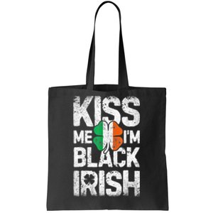 Kiss Mee I'm Black Irish St. Patricks Day Quote Tote Bag