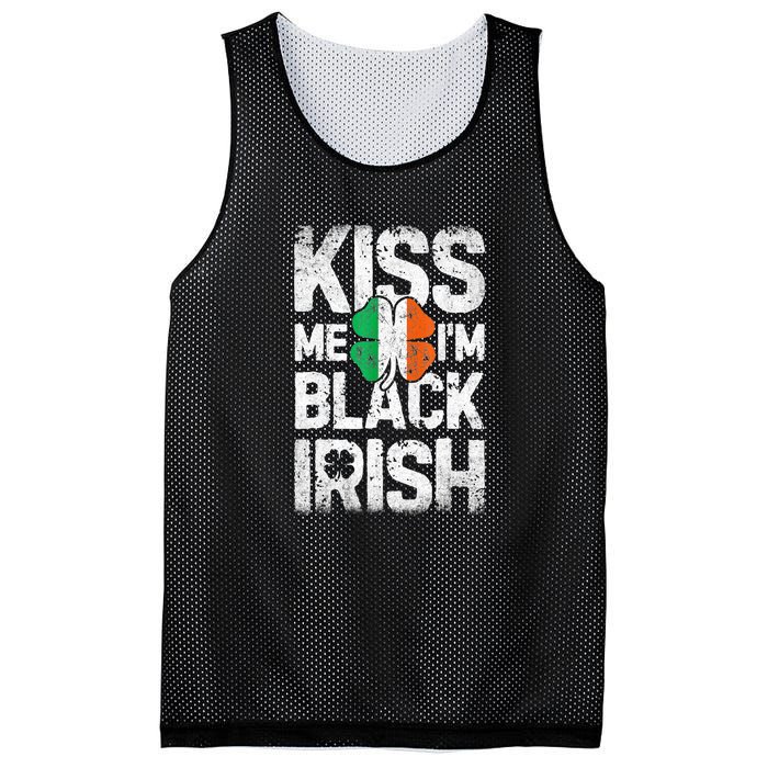 Kiss Mee I'm Black Irish St. Patricks Day Quote Mesh Reversible Basketball Jersey Tank